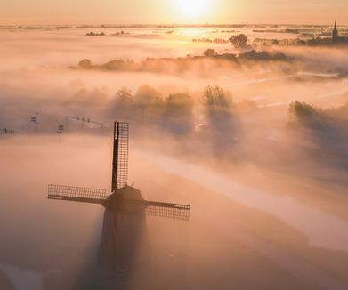 Windmill in the fog